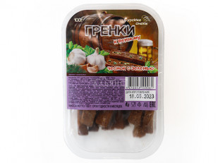 Омуль вяленый: Сурские гренки Чеснок с зеленью (100 гр)